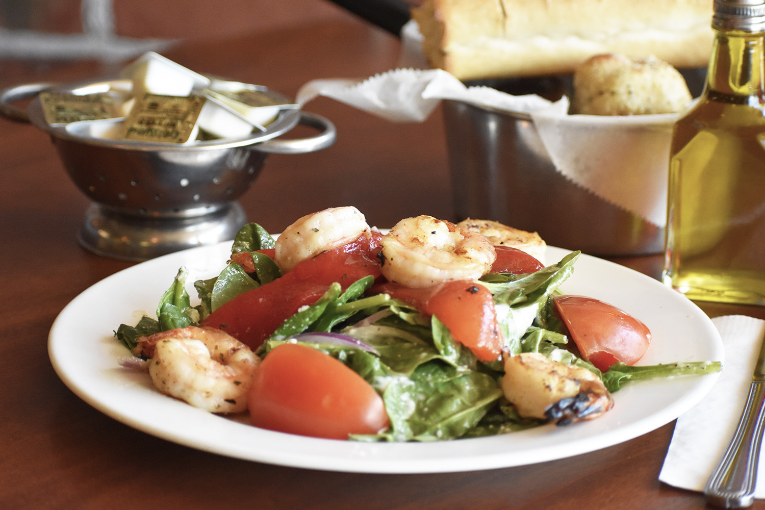 House Salad with Grilled Shrimp
